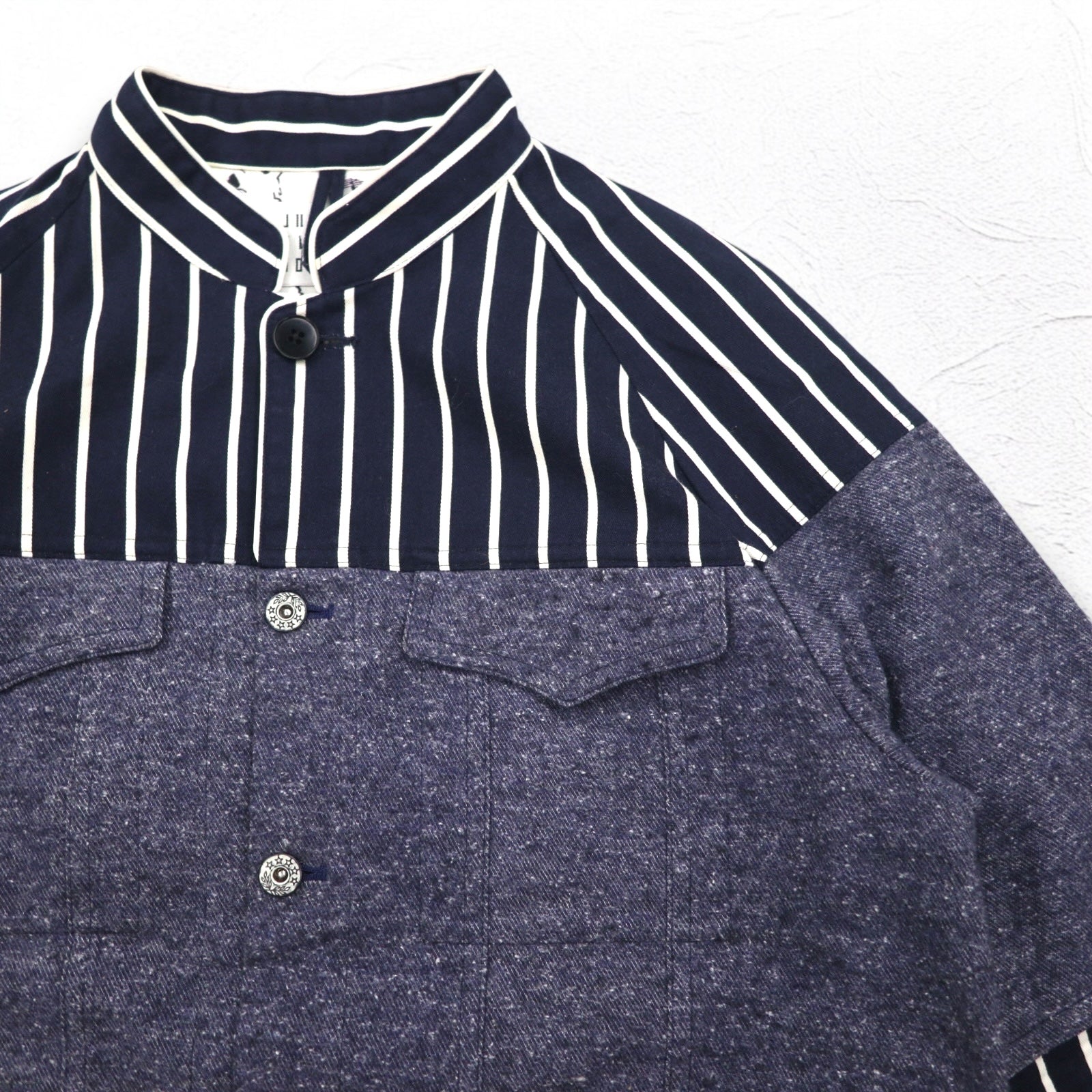 JUVENILE HALL ROLL CALL Camicia Giacca FREE Blu Marino A Righe Made in Japan