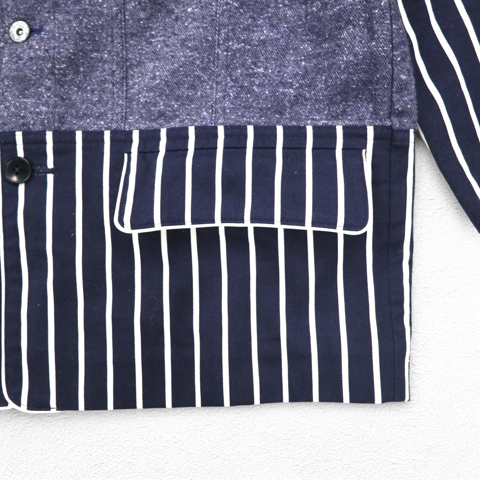 JUVENILE HALL ROLL CALL Camicia Giacca FREE Blu Marino A Righe Made in Japan