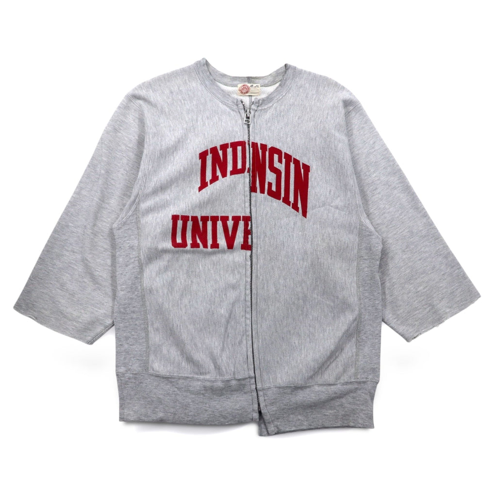 J.S.HOMESTEAD Giacca rielaborata Re-weave con cerniera, felpa, L, stampa college, NOVEL CLOTHING