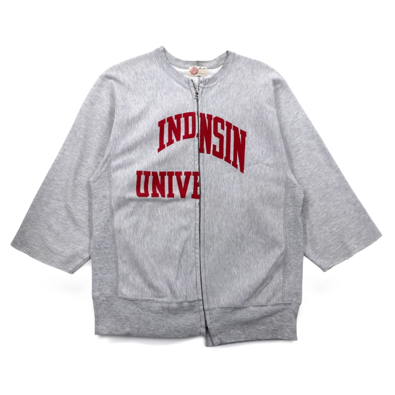 J.S.HOMESTEAD Giacca rielaborata Re-weave con cerniera, felpa, L, stampa college, NOVEL CLOTHING