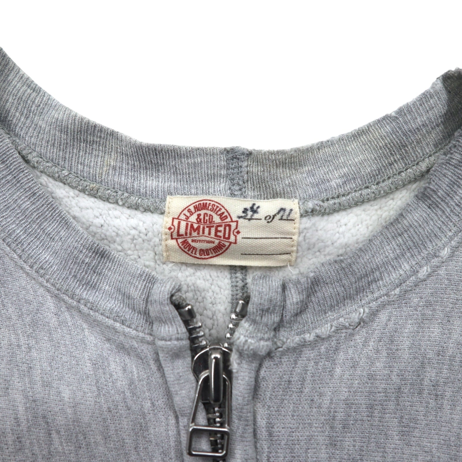 J.S.HOMESTEAD Giacca rielaborata Re-weave con cerniera, felpa, L, stampa college, NOVEL CLOTHING