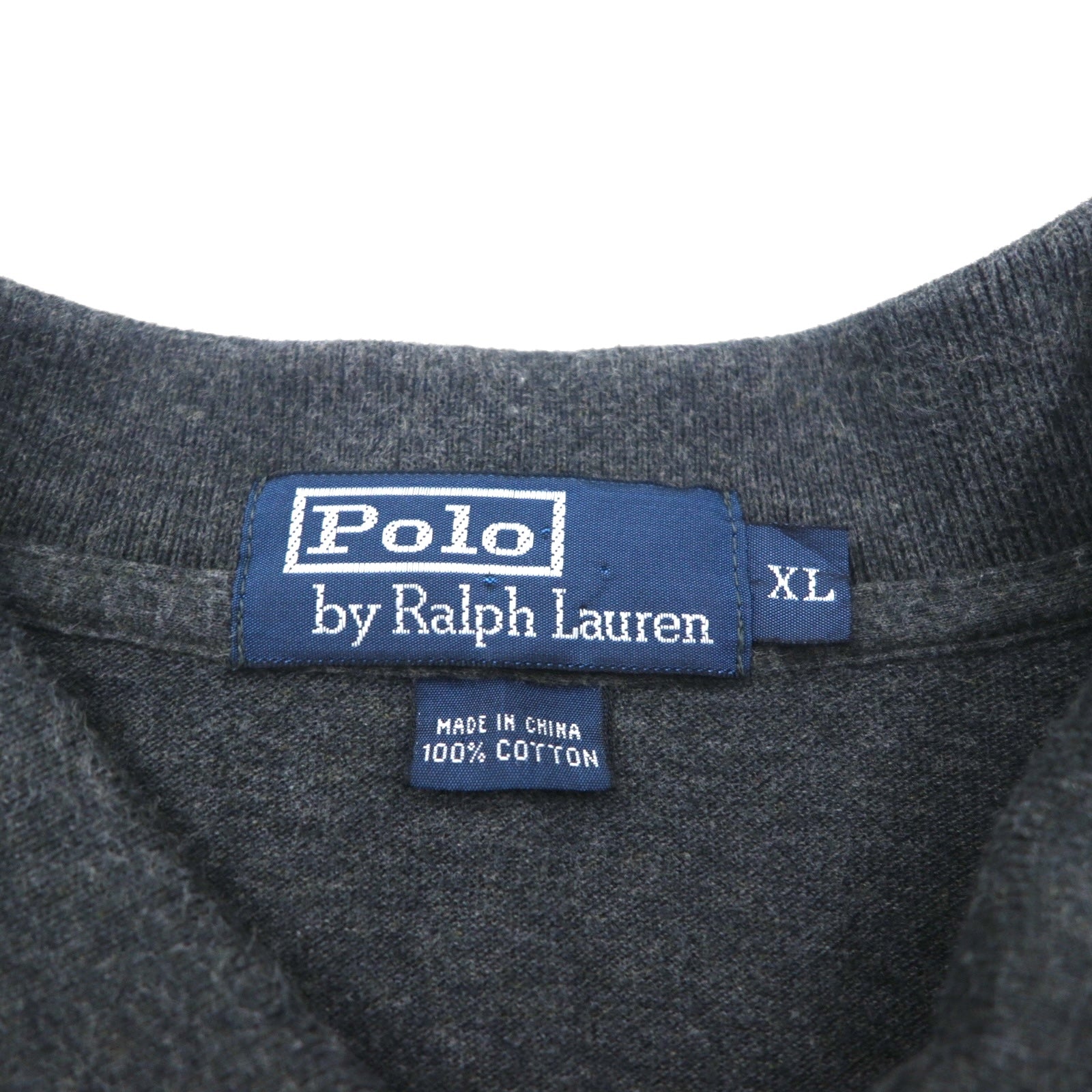 Polo Ralph Lauren 90年代 ビッグサイズ 長袖ポロシャツ ラガーシャツ XL グレー 鹿の子 スモールポニー刺繡
