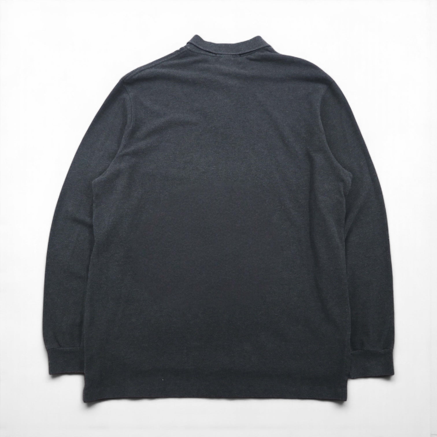 Polo Ralph Lauren 90年代 ビッグサイズ 長袖ポロシャツ ラガーシャツ XL グレー 鹿の子 スモールポニー刺繡