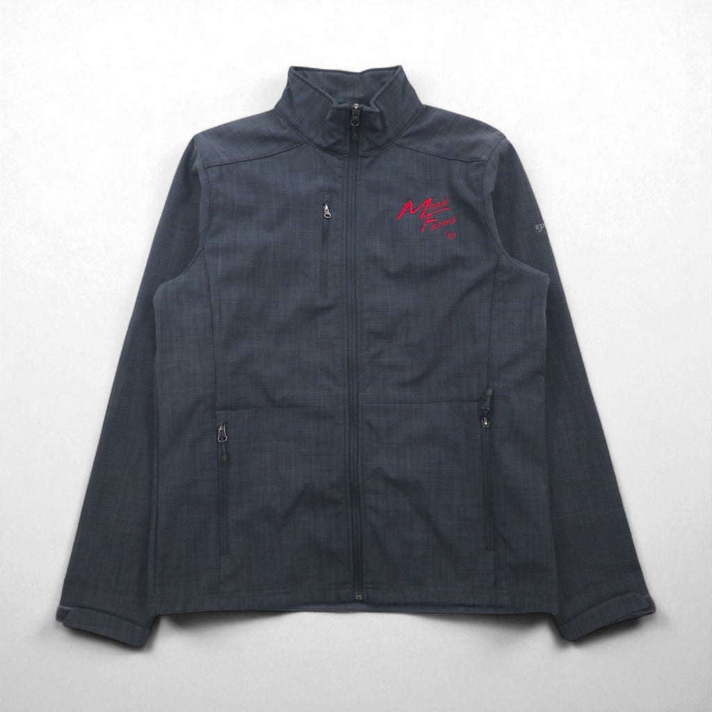 Eddie Bauer フリースライニング ソフトシェルジャケット M グレー アメリカ企業 ワンポイント刺繡