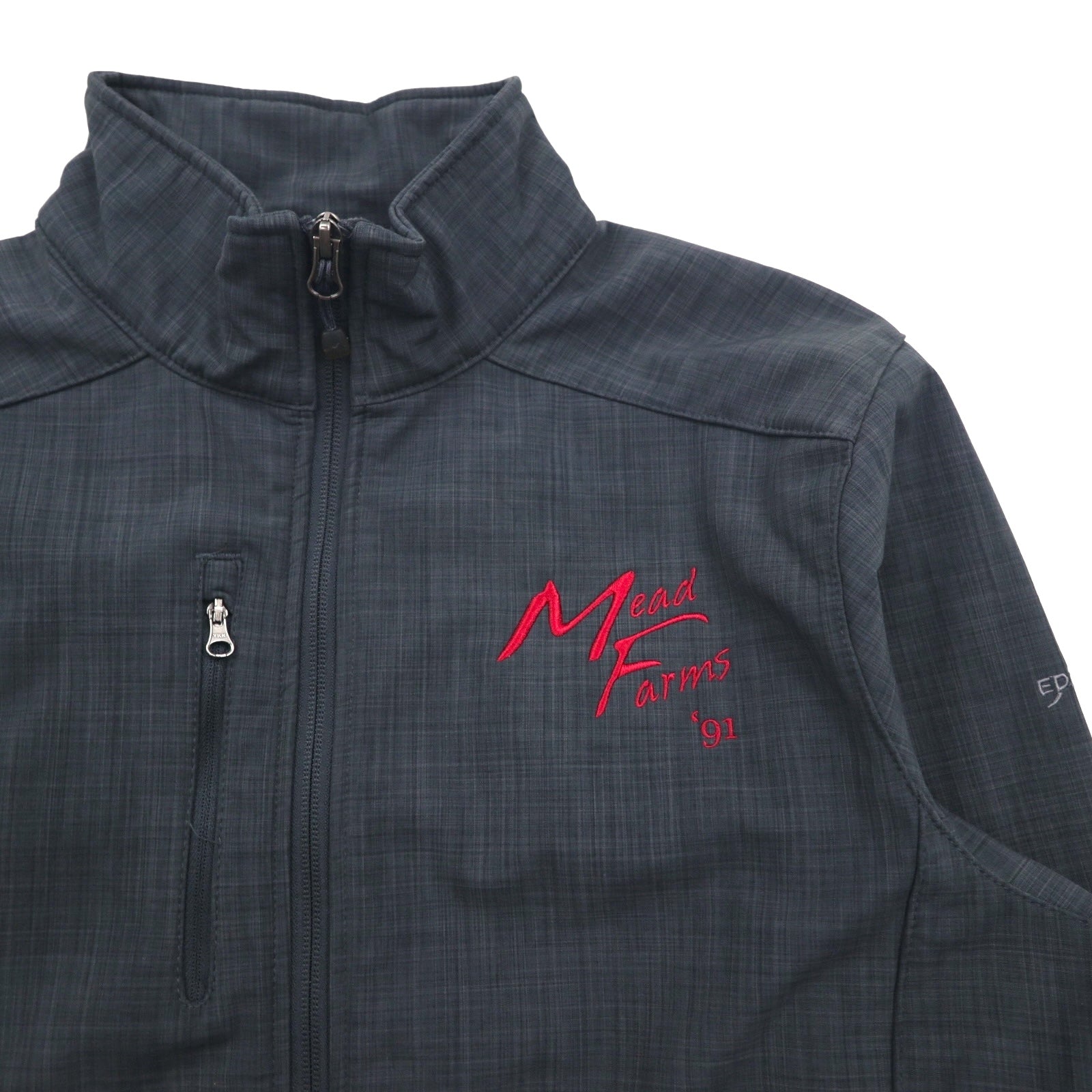 Eddie Bauer フリースライニング ソフトシェルジャケット M グレー アメリカ企業 ワンポイント刺繡