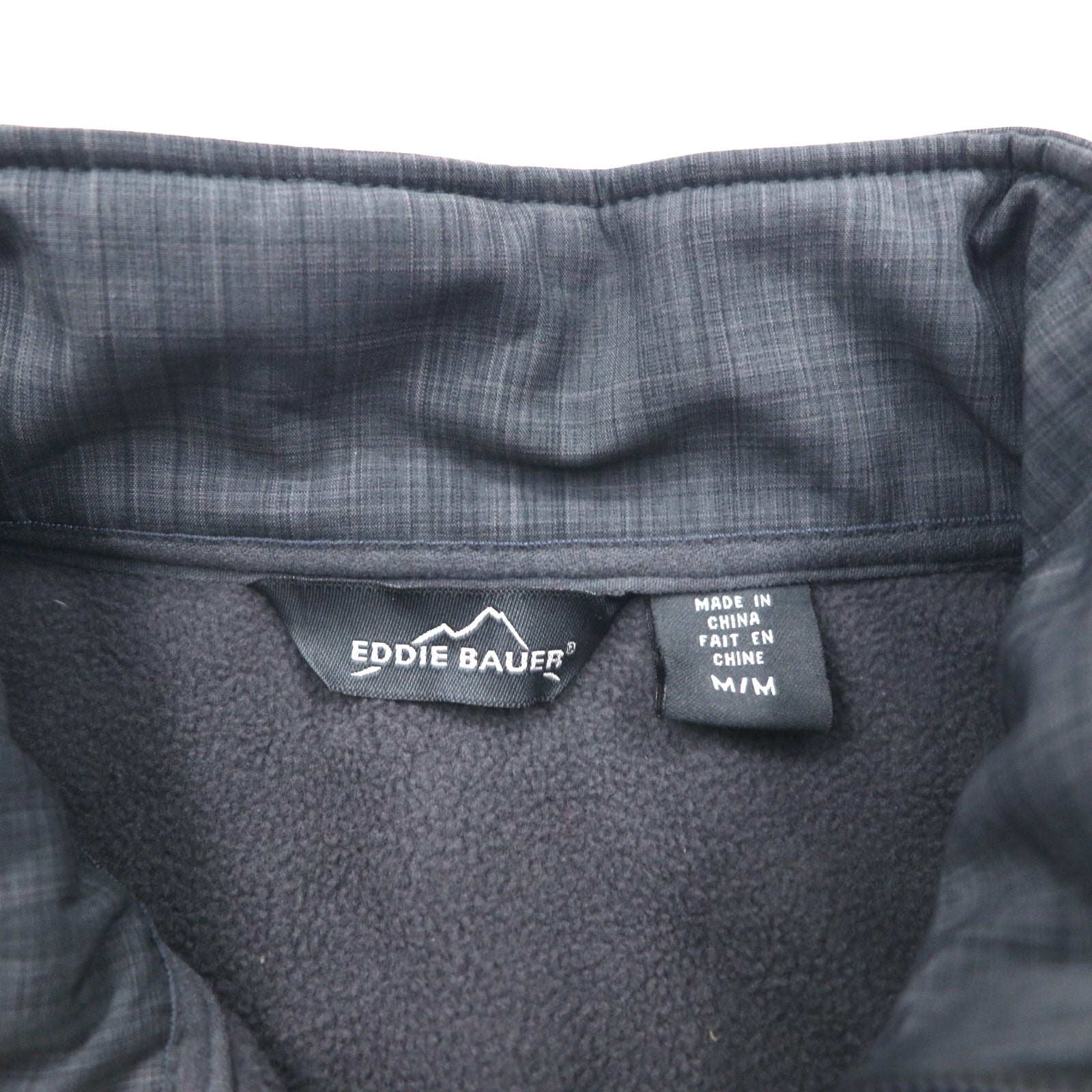 Eddie Bauer フリースライニング ソフトシェルジャケット M グレー アメリカ企業 ワンポイント刺繡