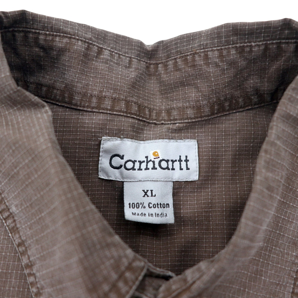 Carhartt anni 2000 camicia da lavoro ripstop XL marrone cotone S143MCH