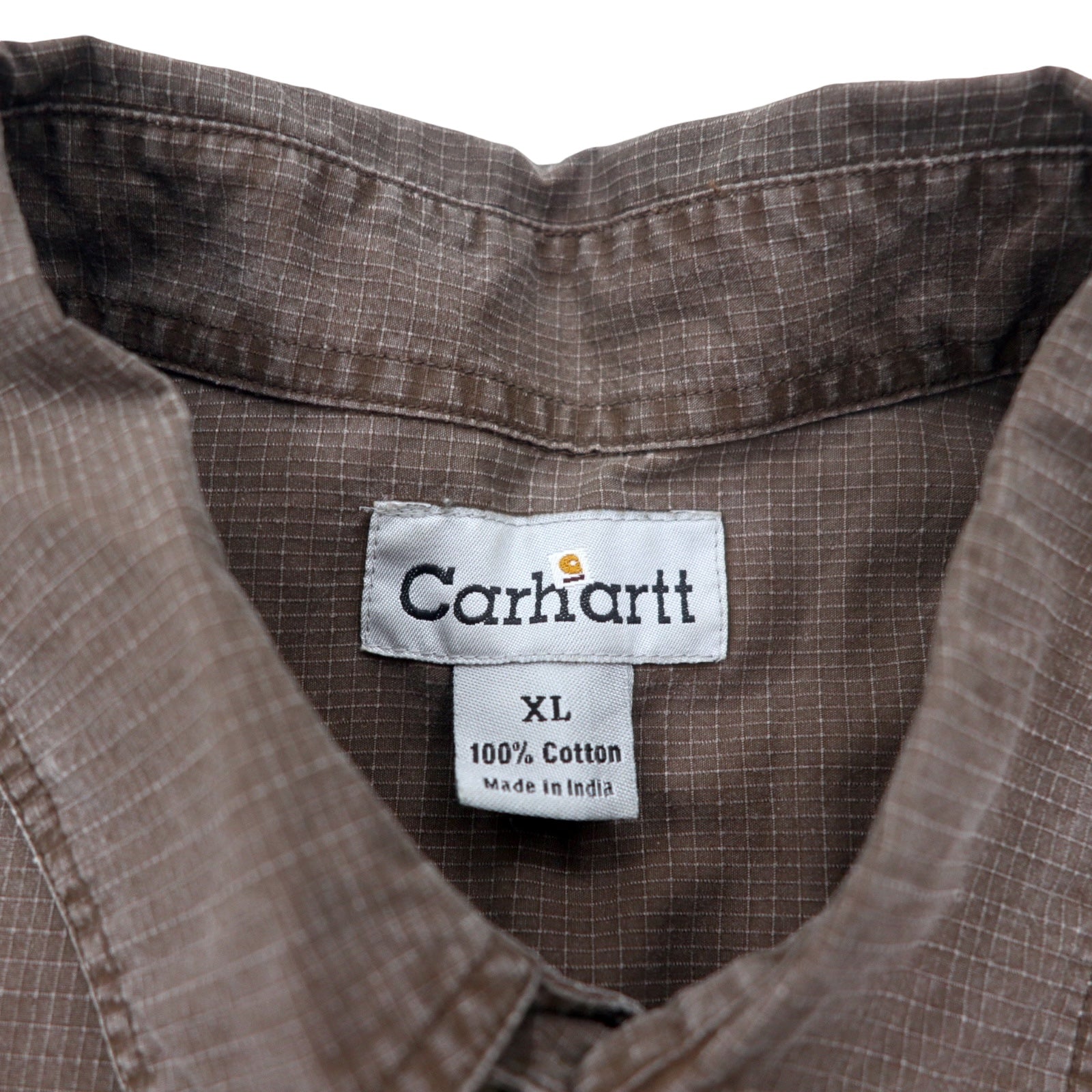 Carhartt anni 2000 camicia da lavoro ripstop XL marrone cotone S143MCH