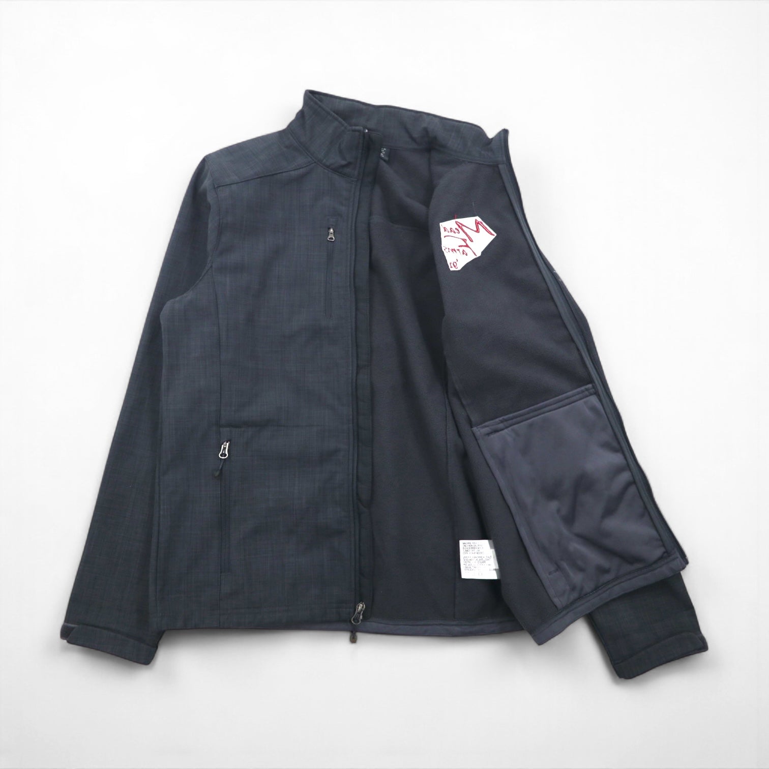 Eddie Bauer フリースライニング ソフトシェルジャケット M グレー アメリカ企業 ワンポイント刺繡