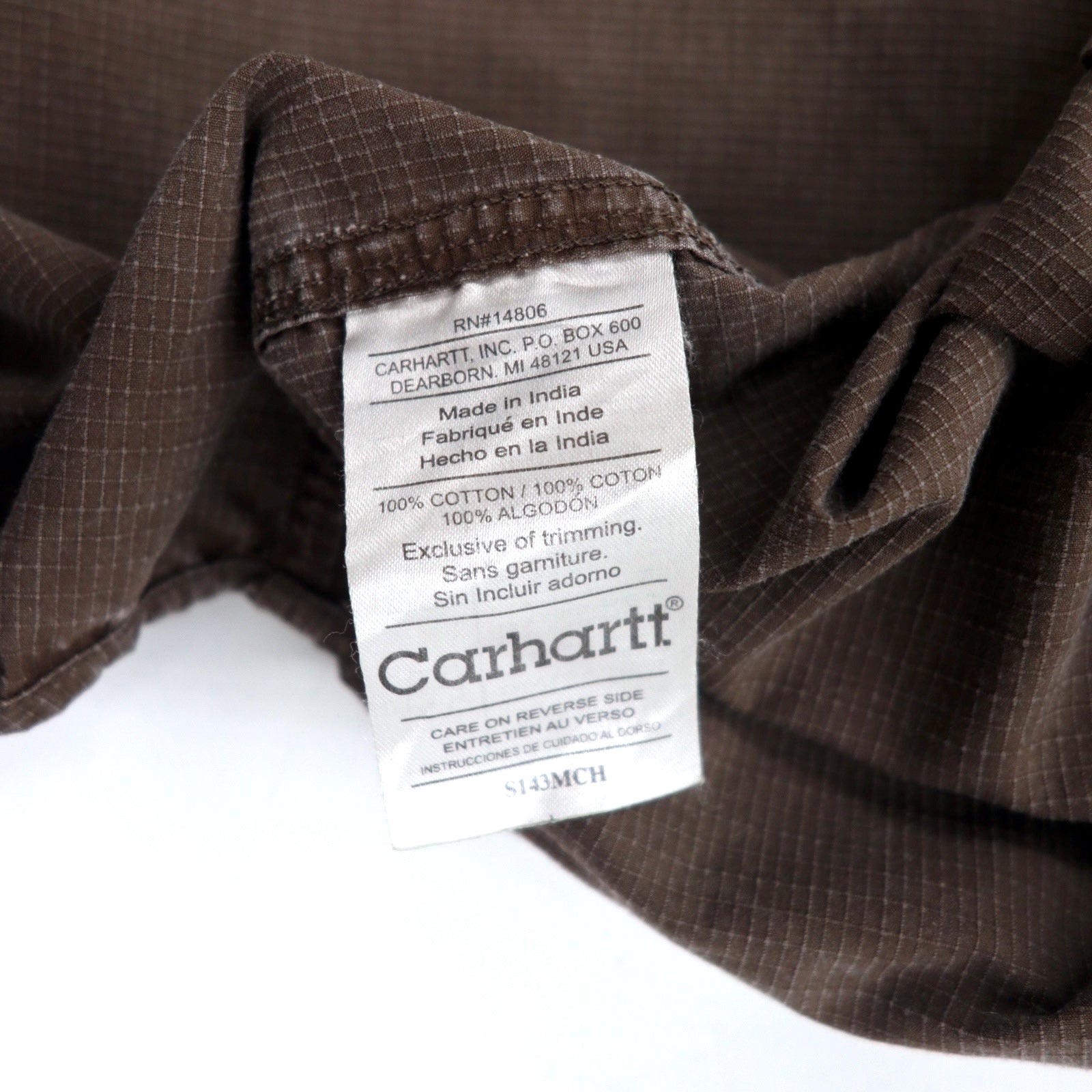Carhartt anni 2000 camicia da lavoro ripstop XL marrone cotone S143MCH