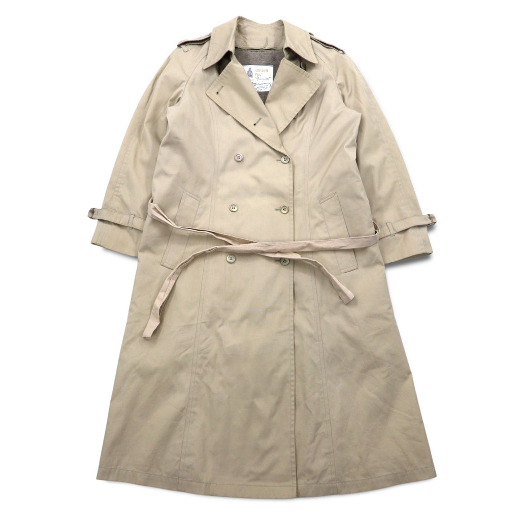 LONDON FOG anni '90 MAINCOATS trench doppiopetto taglia L beige con fodera in pelliccia sintetica removibile e cintura