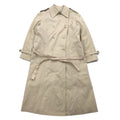 LONDON FOG anni '90 MAINCOATS trench doppiopetto taglia L beige con fodera in pelliccia sintetica removibile e cintura