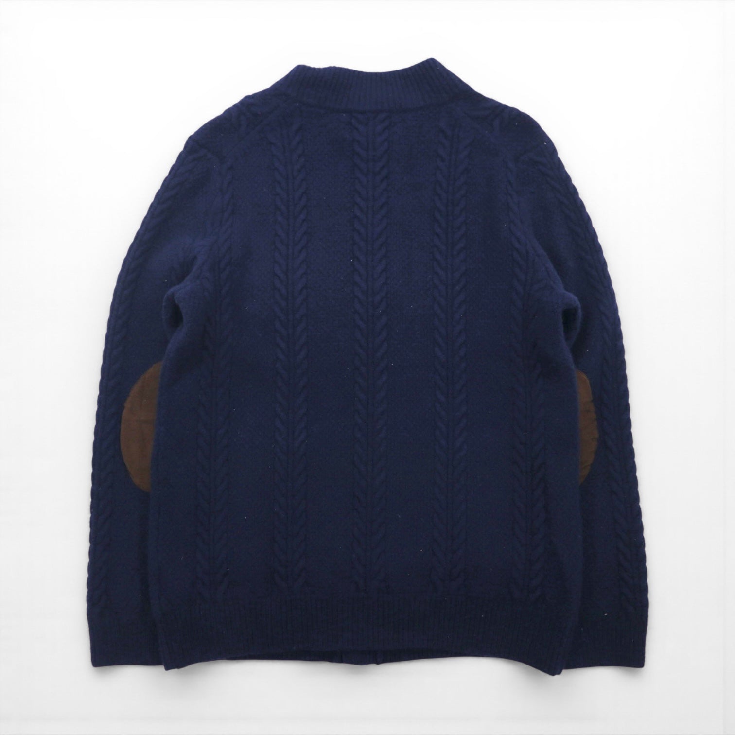 Vintage Fisherman Cardigan フィッシャーマン アランニット カーディガン L ウール Jos A Bank エルボーパッチ