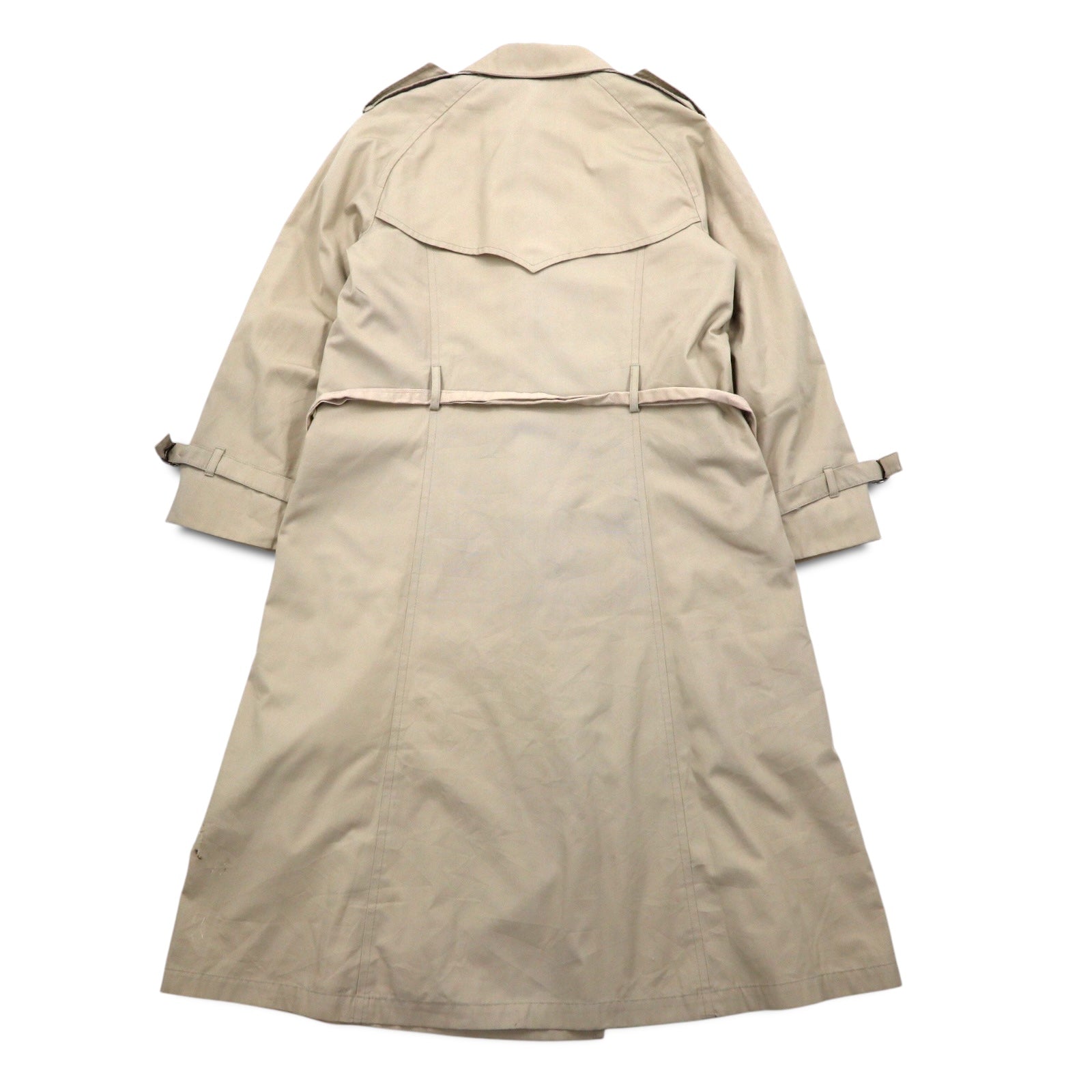 LONDON FOG anni '90 MAINCOATS trench doppiopetto taglia L beige con fodera in pelliccia sintetica removibile e cintura