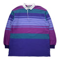 THATCHER & CROSS USA 90s maglietta rugby a righe multicolori XL viola cotone