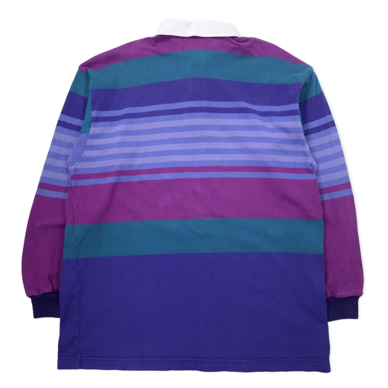 THATCHER & CROSS USA 90s maglietta rugby a righe multicolori XL viola cotone