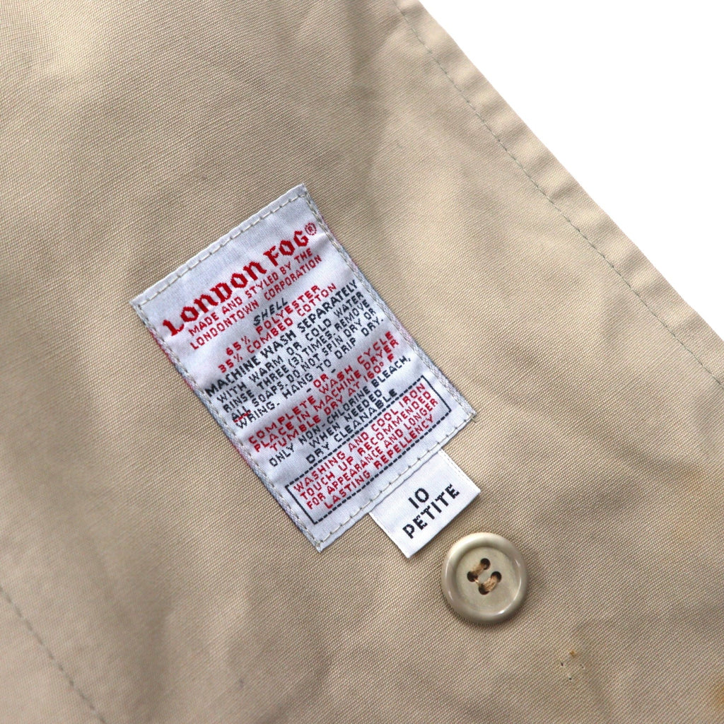 LONDON FOG anni '90 MAINCOATS trench doppiopetto taglia L beige con fodera in pelliccia sintetica removibile e cintura