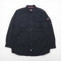 FUBU 00年代 リップストップ フィールドシャツ M ブラック ダブルポケット ユーティリティシャツ