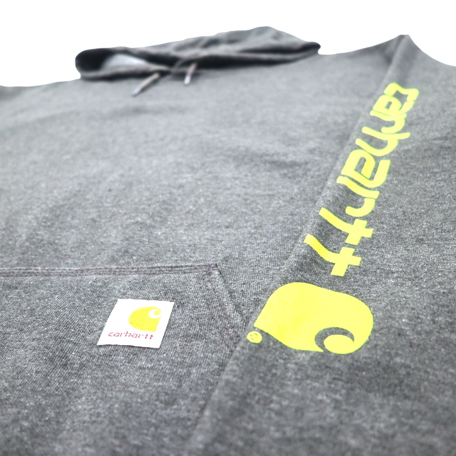 Felpa con cappuccio Carhartt, vestibilità ampia, taglia 2XL, colore grigio, in cotone, interno felpato, logo sulla manica, felpa con cappuccio in peso medio con logo K288, Made in Honduras
