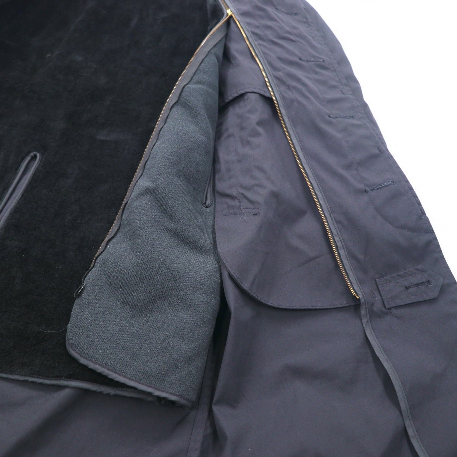 US NAVY Esercito americano anni '80 Cappotto per tutte le stagioni, spolverino, taglia L, nero, impermeabile, fodera rimovibile, militare 8405-01-220-2547 CENTRE MFG.