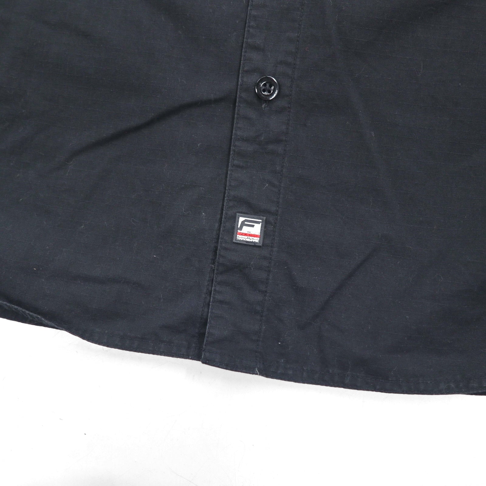 FUBU 00年代 リップストップ フィールドシャツ M ブラック ダブルポケット ユーティリティシャツ