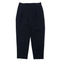 Kemit Pantaloni in lana con pieghe, modello affusolato, 48, blu navy, gabardine di lana, 0301-0209, made in Japan