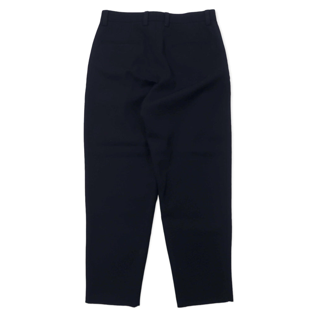 Kemit Pantaloni in lana con pieghe, modello affusolato, 48, blu navy, gabardine di lana, 0301-0209, made in Japan