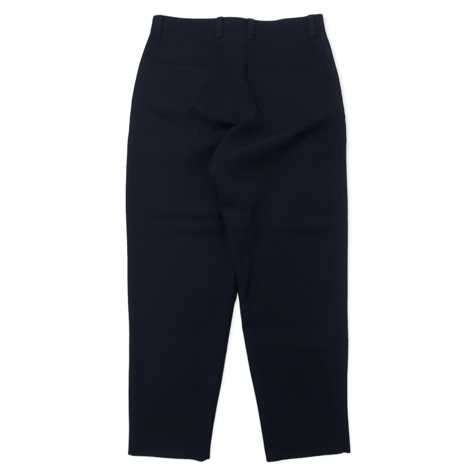 Kemit Pantaloni in lana con pieghe, modello affusolato, 48, blu navy, gabardine di lana, 0301-0209, made in Japan