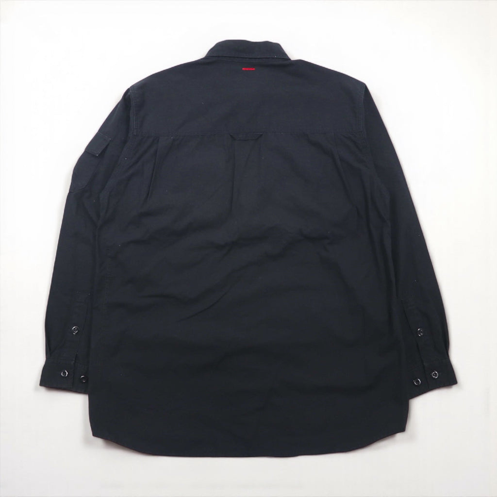 FUBU 00年代 リップストップ フィールドシャツ M ブラック ダブルポケット ユーティリティシャツ