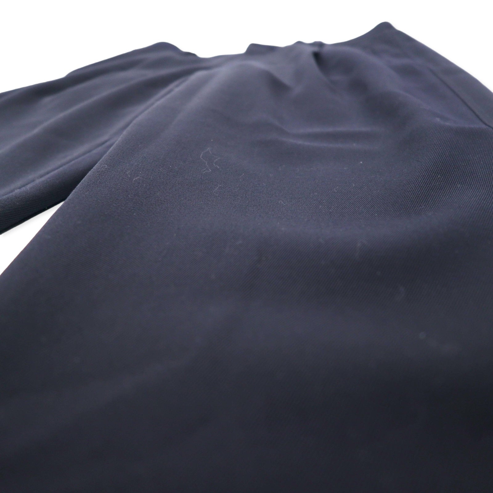 Kemit Pantaloni in lana con pieghe, modello affusolato, 48, blu navy, gabardine di lana, 0301-0209, made in Japan