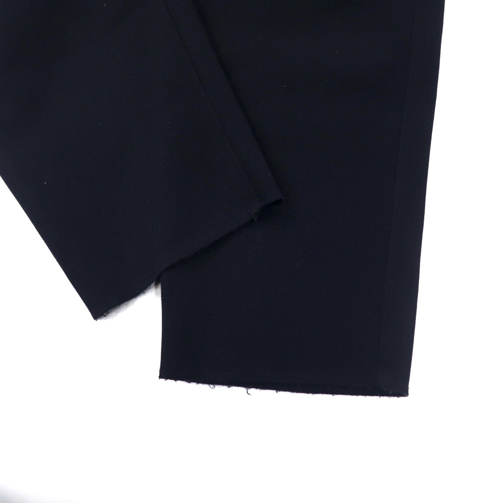 Kemit Pantaloni in lana con pieghe, modello affusolato, 48, blu navy, gabardine di lana, 0301-0209, made in Japan