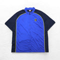 NIKE anni '90 etichetta TEAM, maglia basket a maniche corte, giacca sportiva track jacket, taglia 2XL, colore blu, logo Swoosh