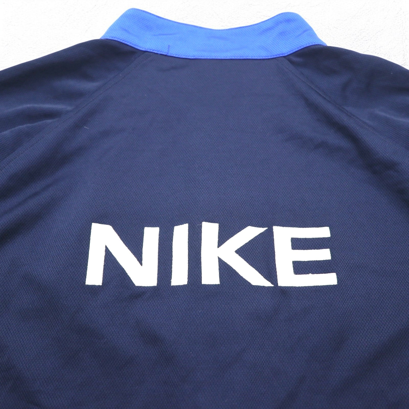 NIKE anni '90 etichetta TEAM, maglia basket a maniche corte, giacca sportiva track jacket, taglia 2XL, colore blu, logo Swoosh