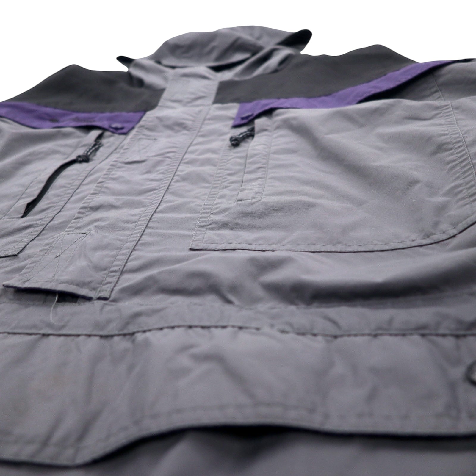 Columbia anni '90, parka a vento, parka da montagna, taglia XL, grigio, nylon, coulisse