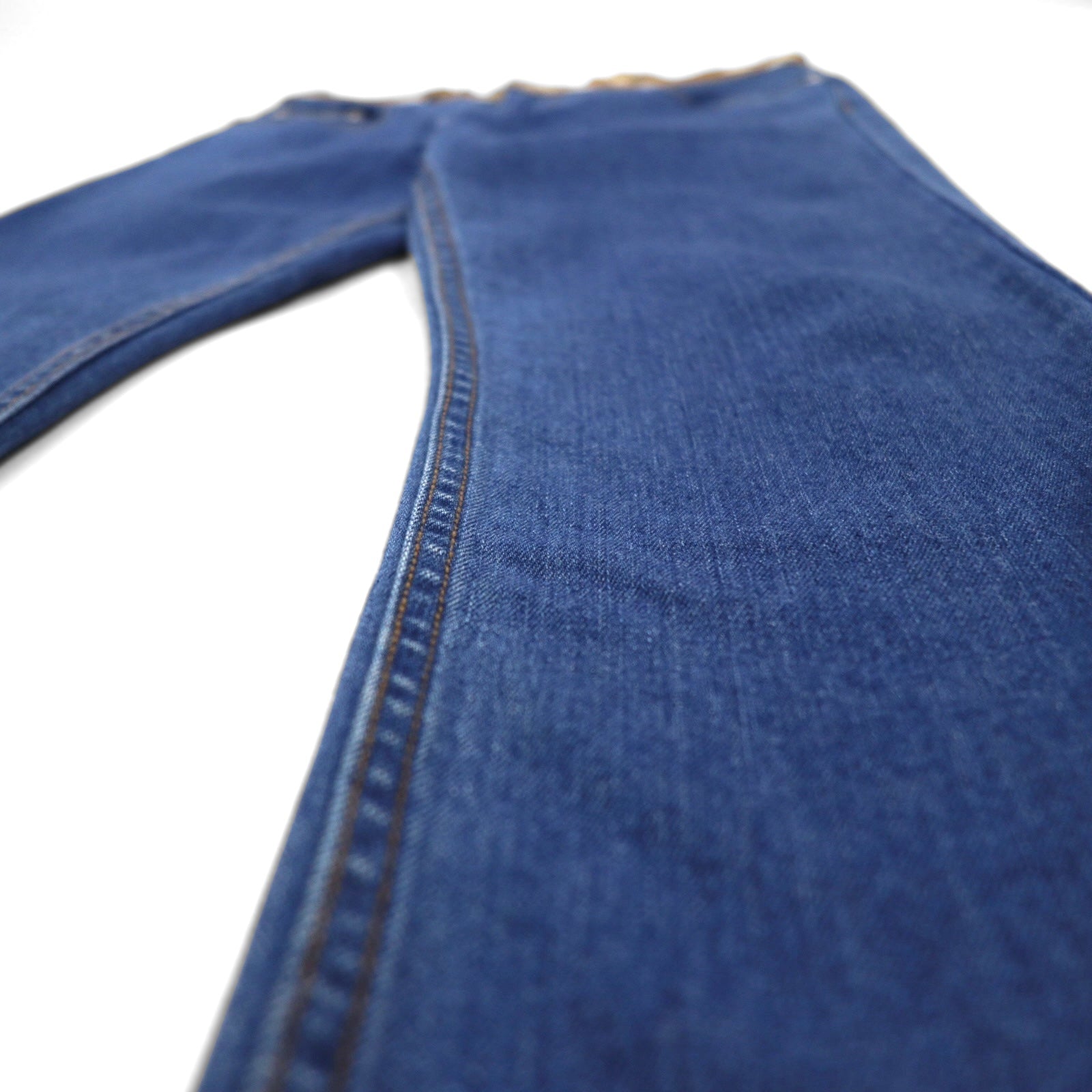 BURBERRY Etichetta attuale Jeans skinny a vita media Vita media Jeans skinny Pantaloni in denim M Blu Elasticizzati Toppa in pelle