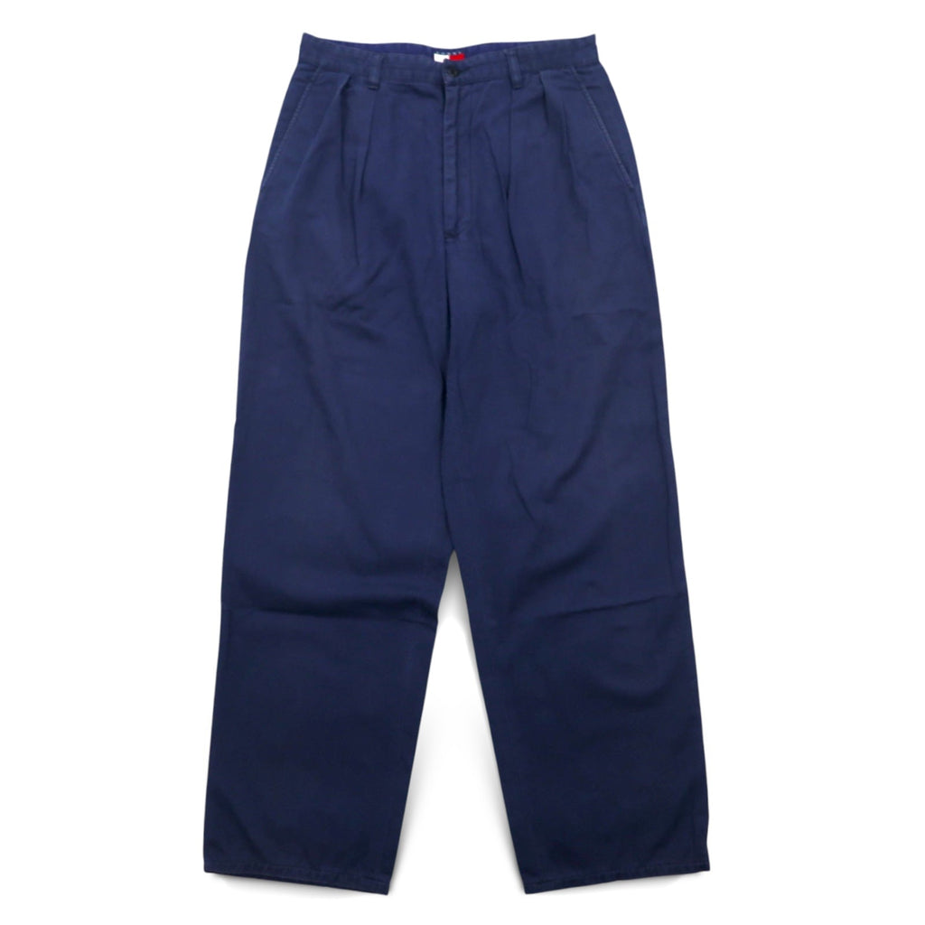 TOMMY HILFIGER Chino a pieghe a gamba larga M blu navy cotone