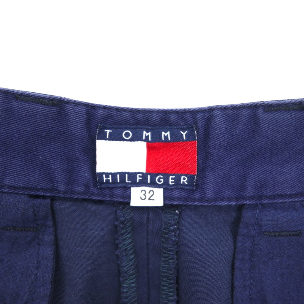 TOMMY HILFIGER Chino a pieghe a gamba larga M blu navy cotone