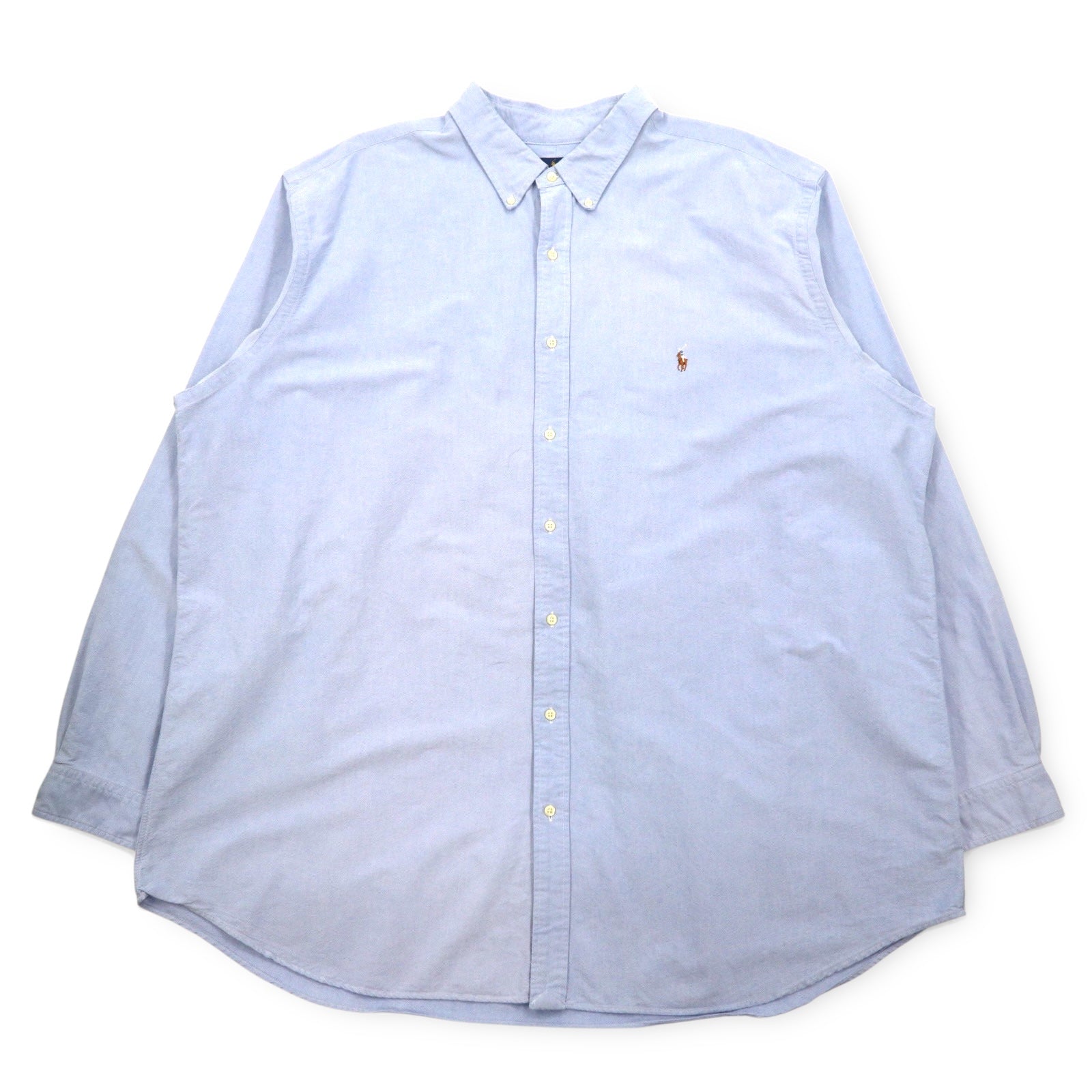 RALPH LAUREN Camicia Oxford button-down CLASSIC FIT taglia grande 4XL blu in cotone con ricamo piccolo pony