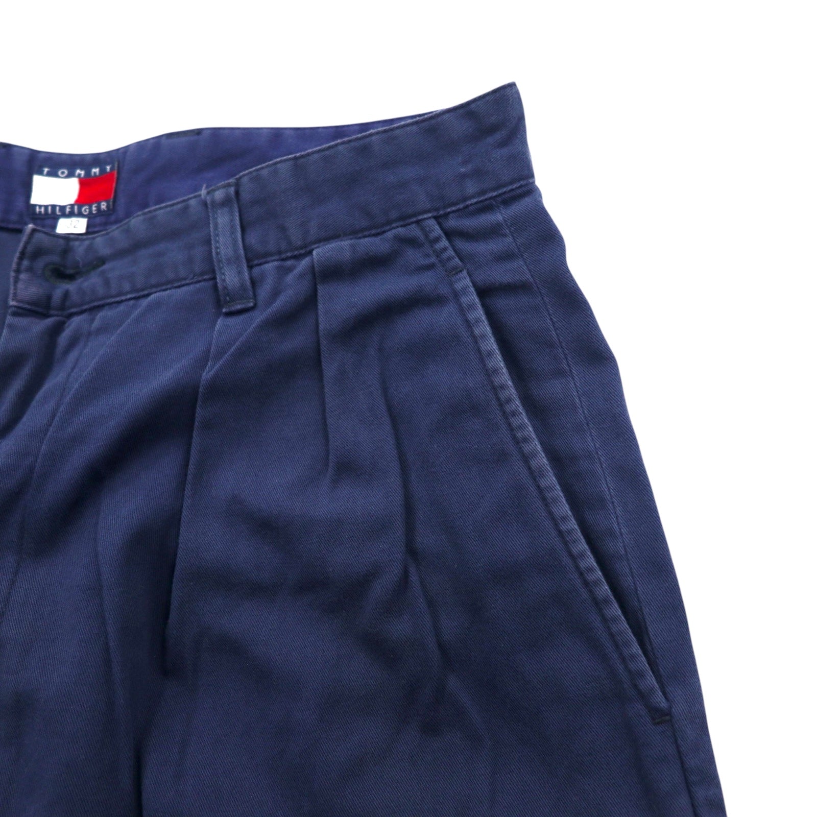 TOMMY HILFIGER Chino a pieghe a gamba larga M blu navy cotone
