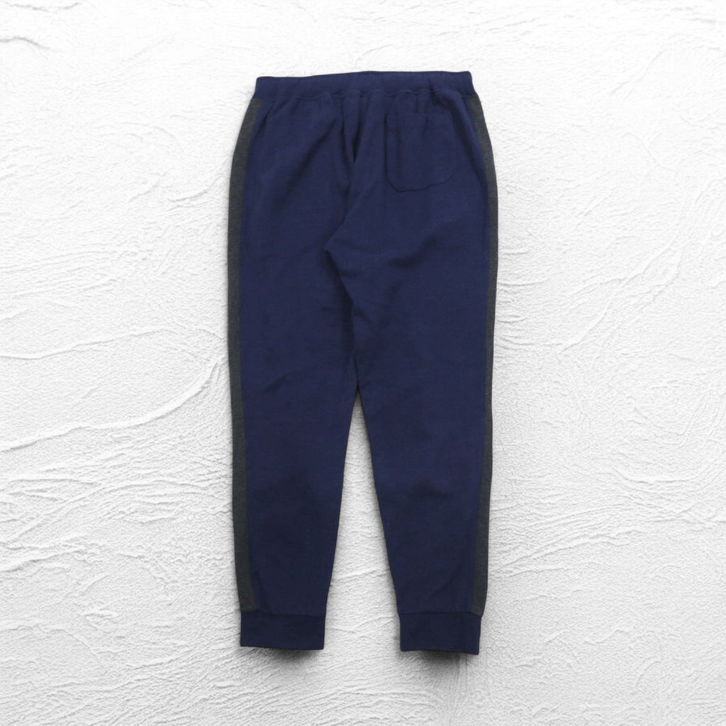 POLO RALPH LAUREN Jogger in felpa, taglia M, blu navy, con banda laterale e ricamo piccolo pony