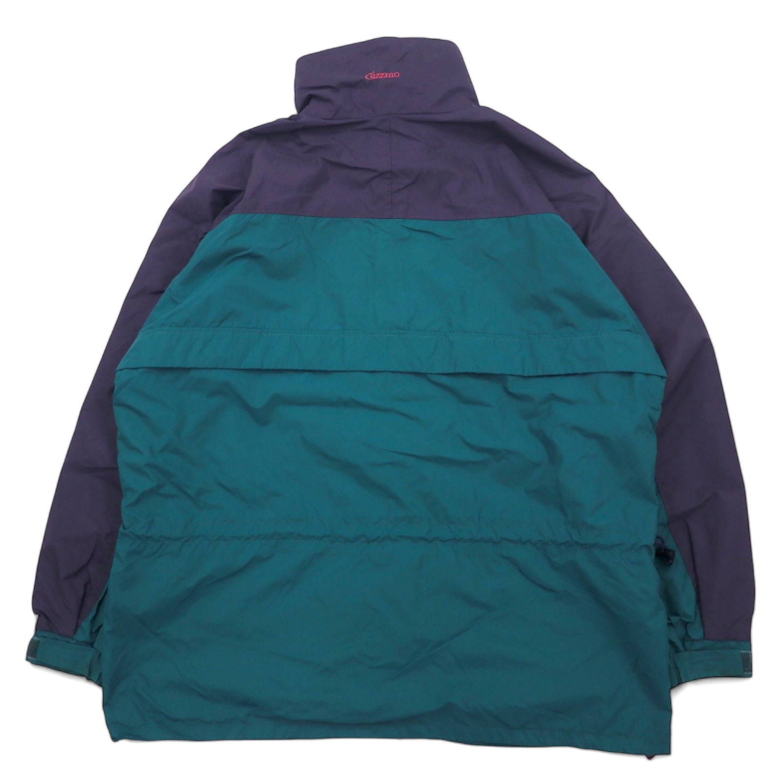 Columbia Giacca a vela anni '90, parka, taglia L, verde e viola, nylon, Radial Sleeve, coulisse, zip-in-zip, Gizzmo