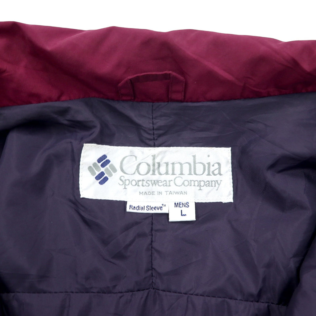 Columbia Giacca a vela anni '90, parka, taglia L, verde e viola, nylon, Radial Sleeve, coulisse, zip-in-zip, Gizzmo