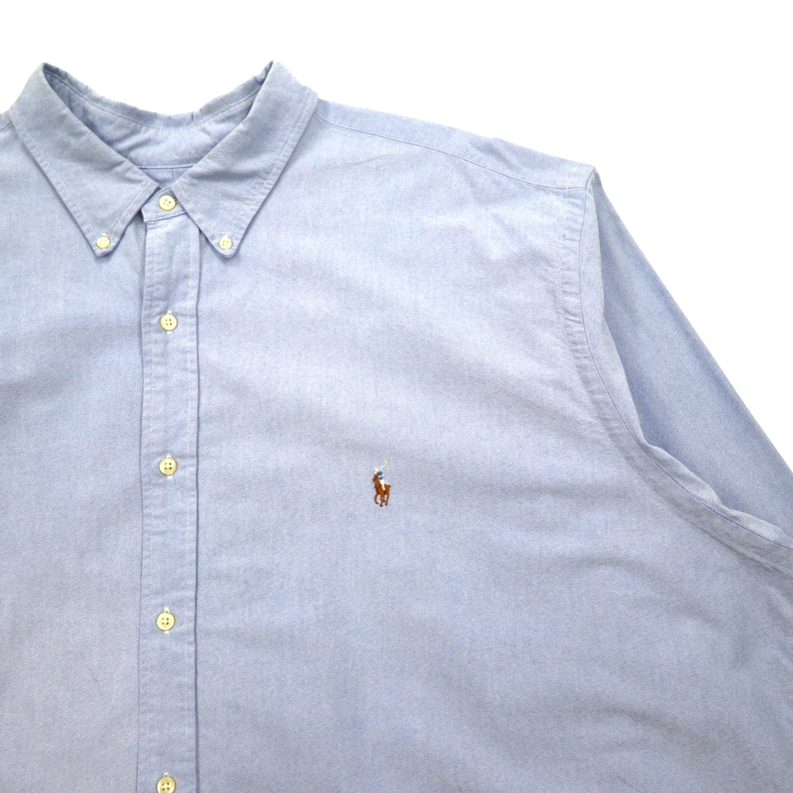 RALPH LAUREN Camicia Oxford button-down CLASSIC FIT taglia grande 4XL blu in cotone con ricamo piccolo pony