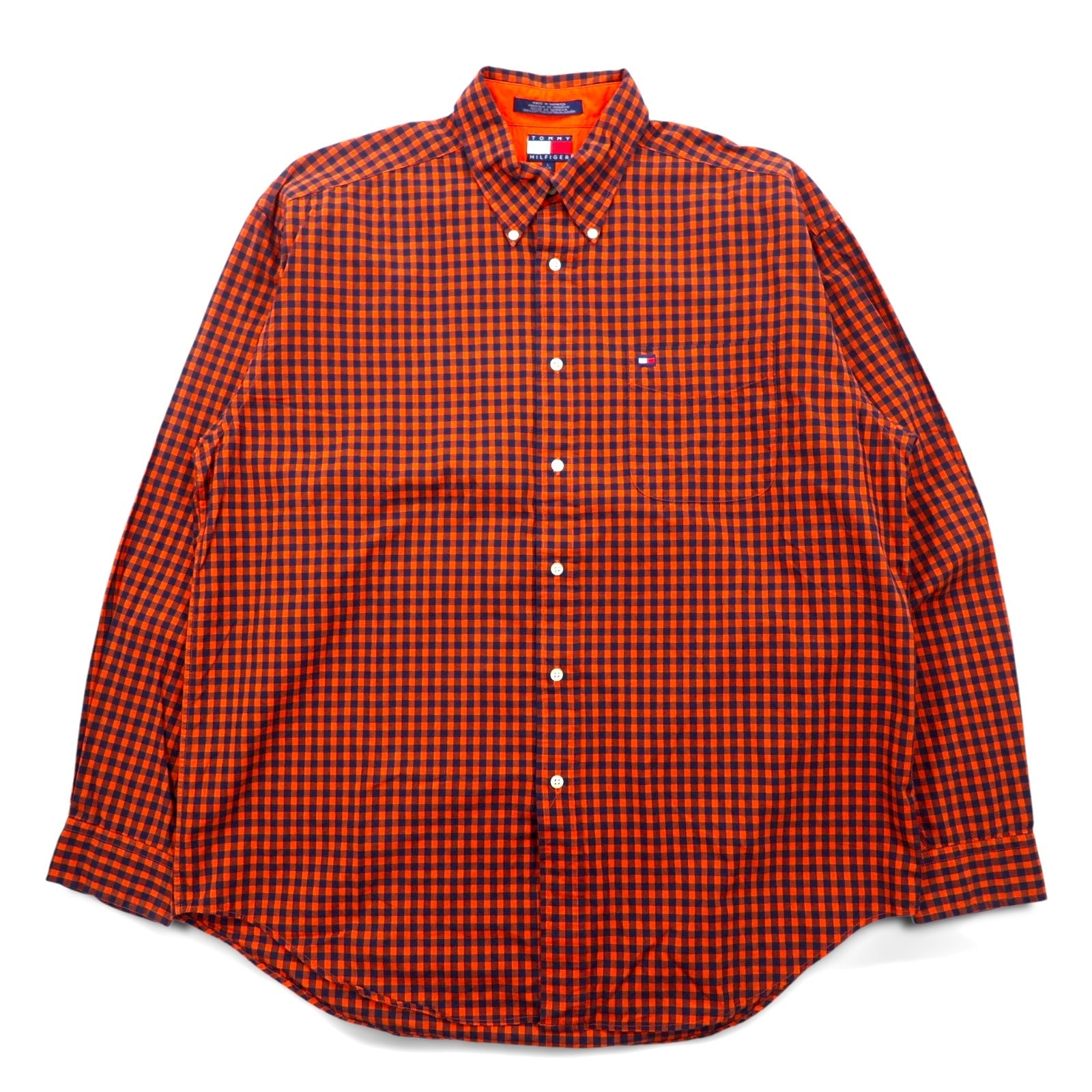 TOMMY HILFIGER Camicia button-down a quadri vichy L Arancione Cotone Oversize