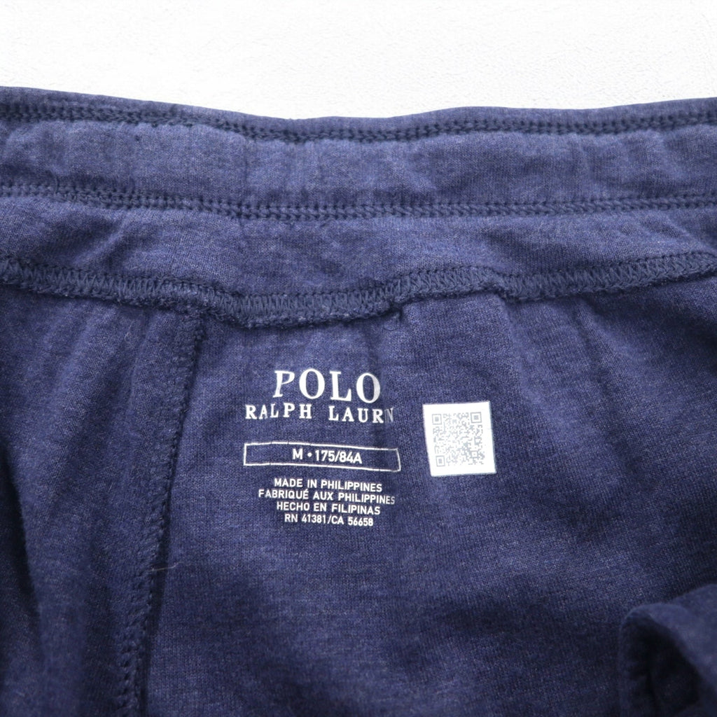 POLO RALPH LAUREN Jogger in felpa, taglia M, blu navy, con banda laterale e ricamo piccolo pony