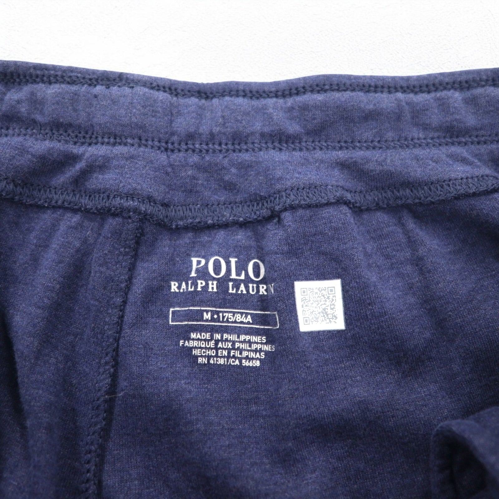 POLO RALPH LAUREN Jogger in felpa, taglia M, blu navy, con banda laterale e ricamo piccolo pony