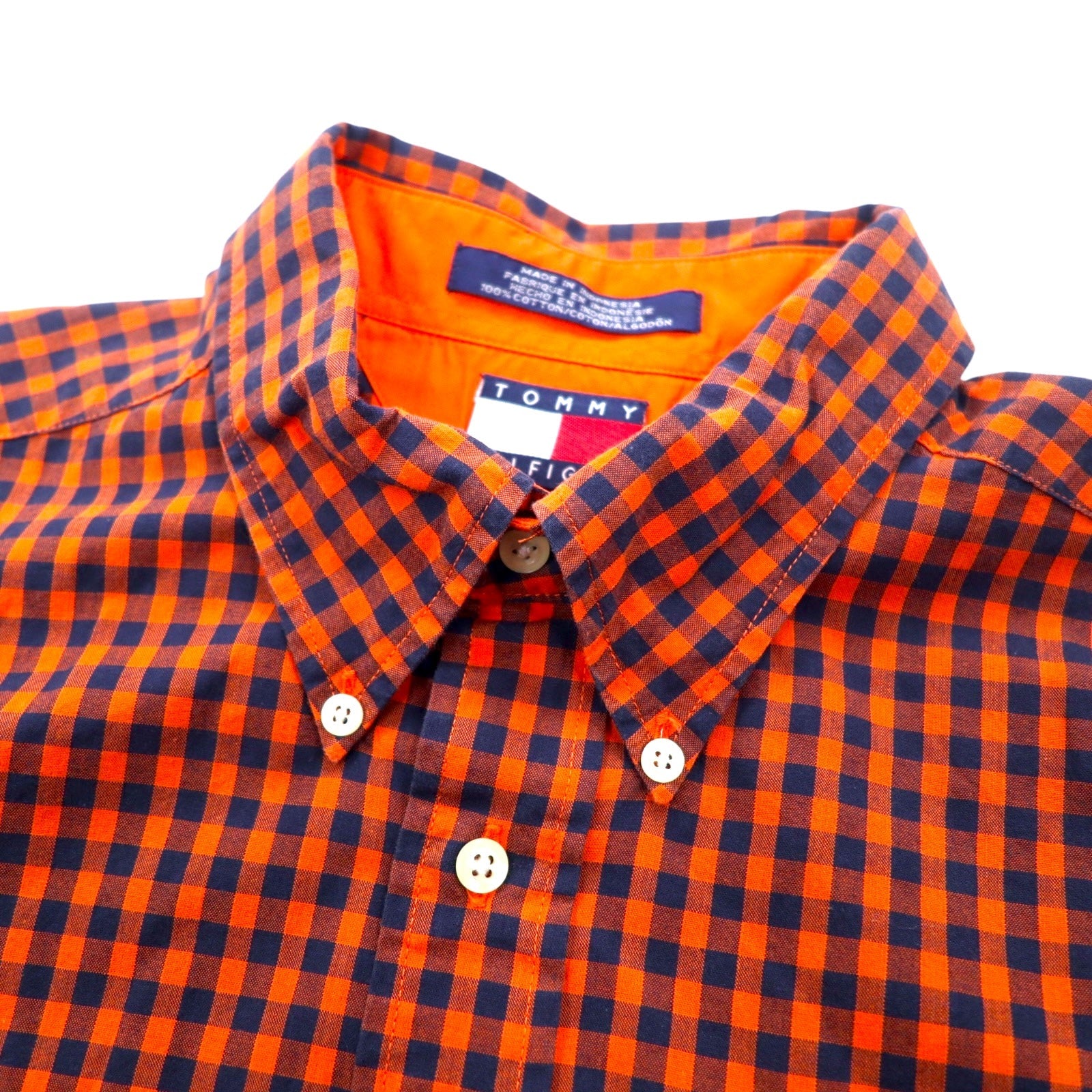 TOMMY HILFIGER Camicia button-down a quadri vichy L Arancione Cotone Oversize
