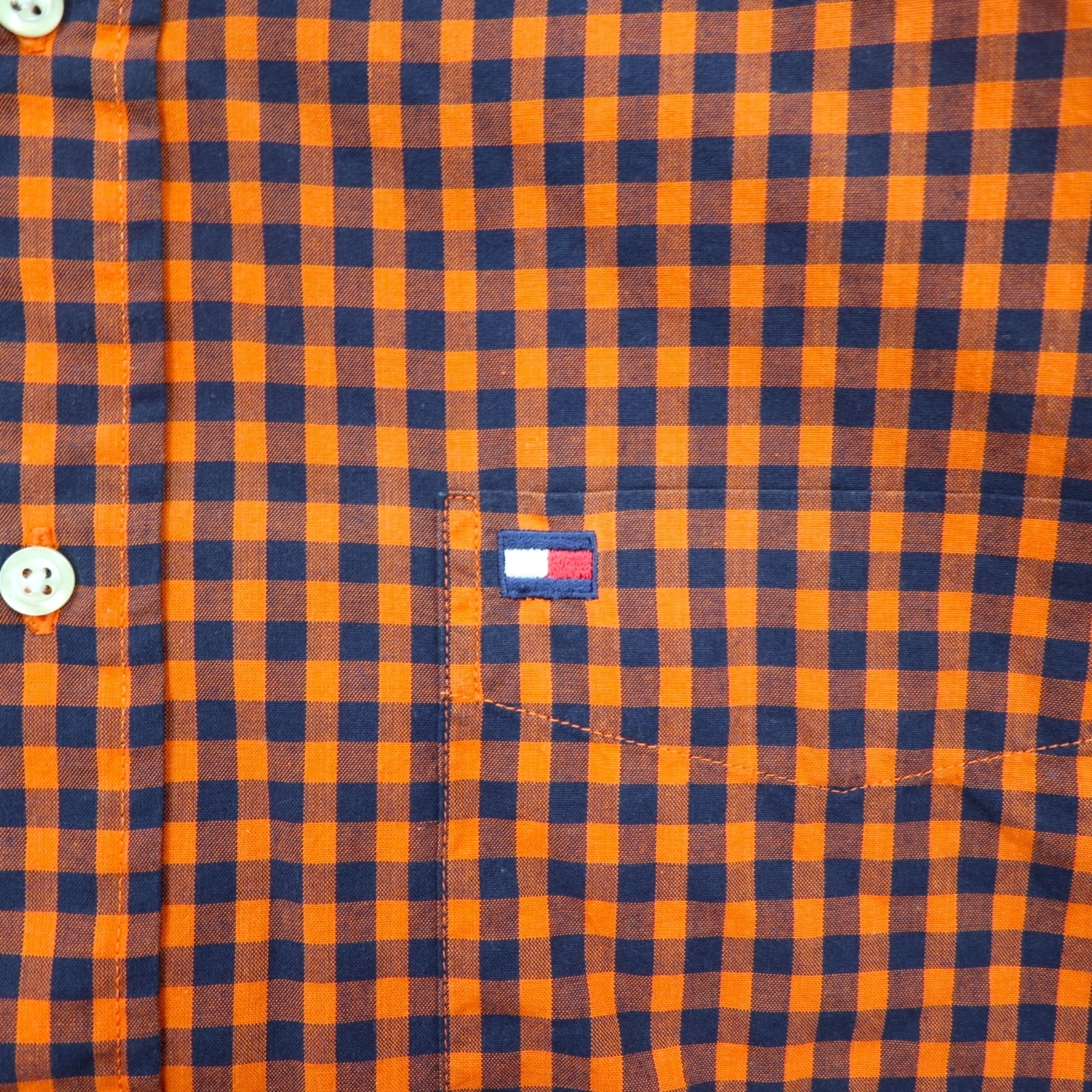 TOMMY HILFIGER Camicia button-down a quadri vichy L Arancione Cotone Oversize