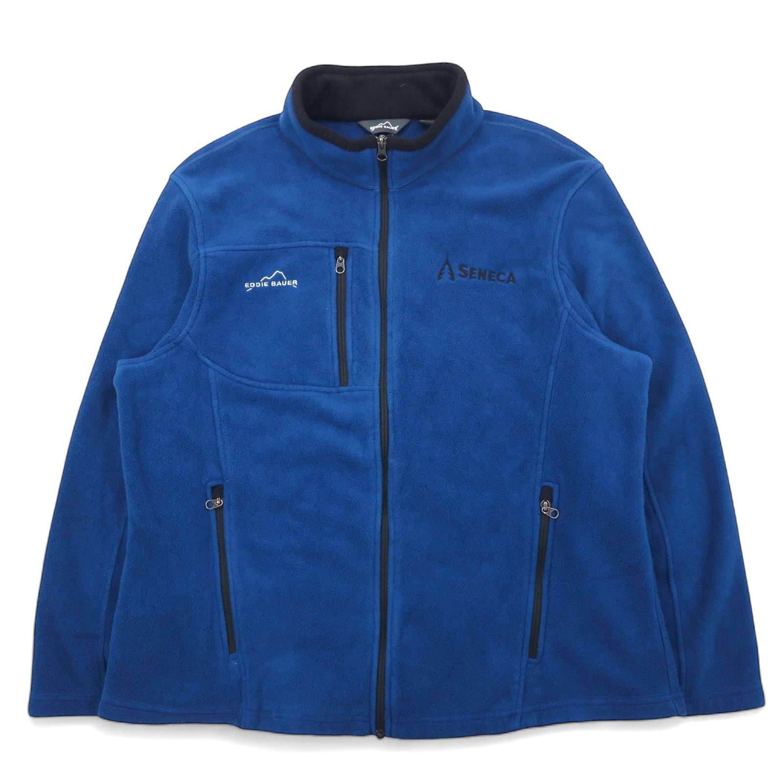 Eddie Bauer Giacca in pile full zip XL Blu Poliestere SENECA Azienda americana Ricamo punto singolo EB200