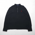 Polo Ralph Lauren ビッグサイズ 長袖ポロシャツ ラガーシャツ 2XL ブラック 鹿の子 スモールポニー刺繡